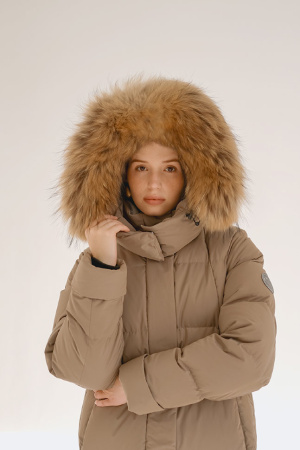 Пальто пуховое Аманда Nordic Goose (Женский; 46; Капучино без*Меха)